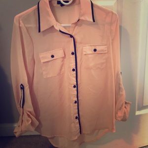 Peach and black blouse